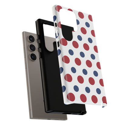 Patriotic Navy, White, and Red Polka Dot Samsung Galaxy Case