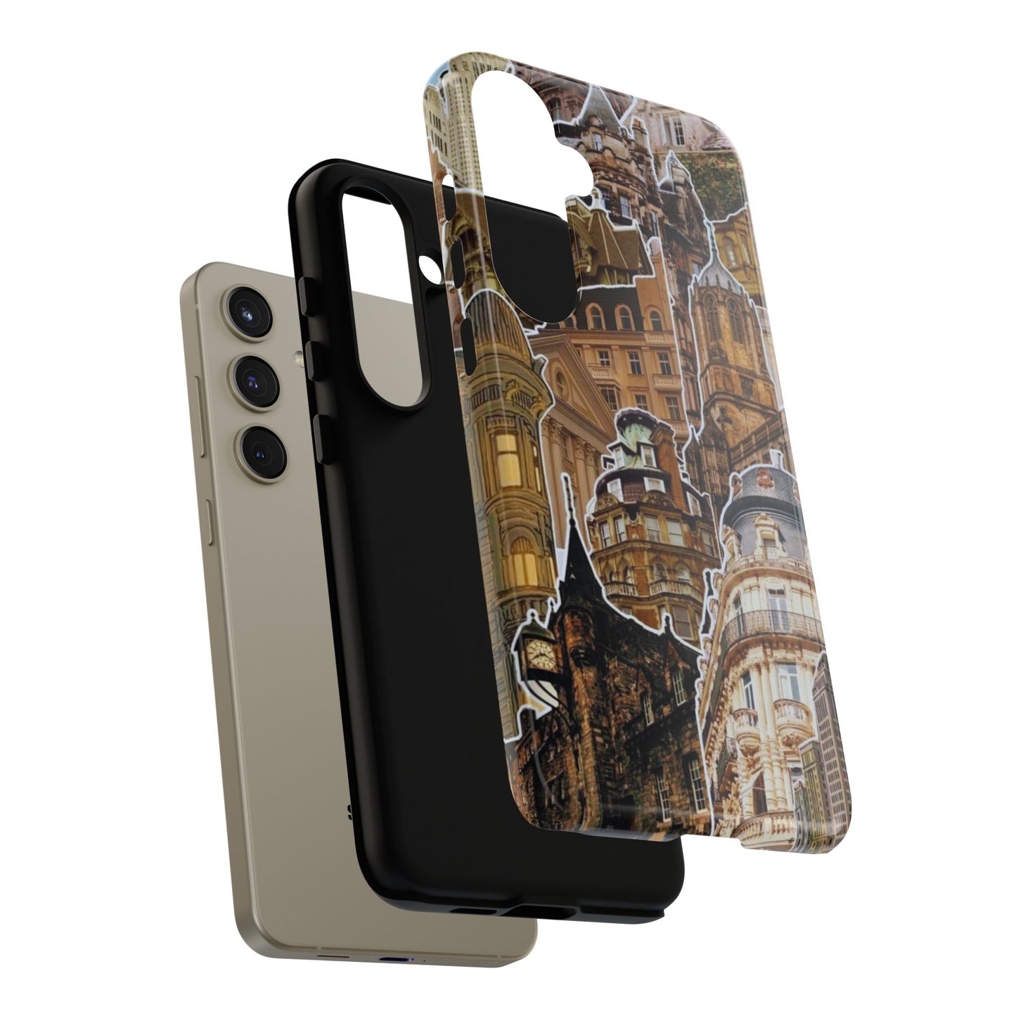 Vintage Architectural Collage Samsung Galaxy Case – Tough Dual-Layer Protection with Matte Finish