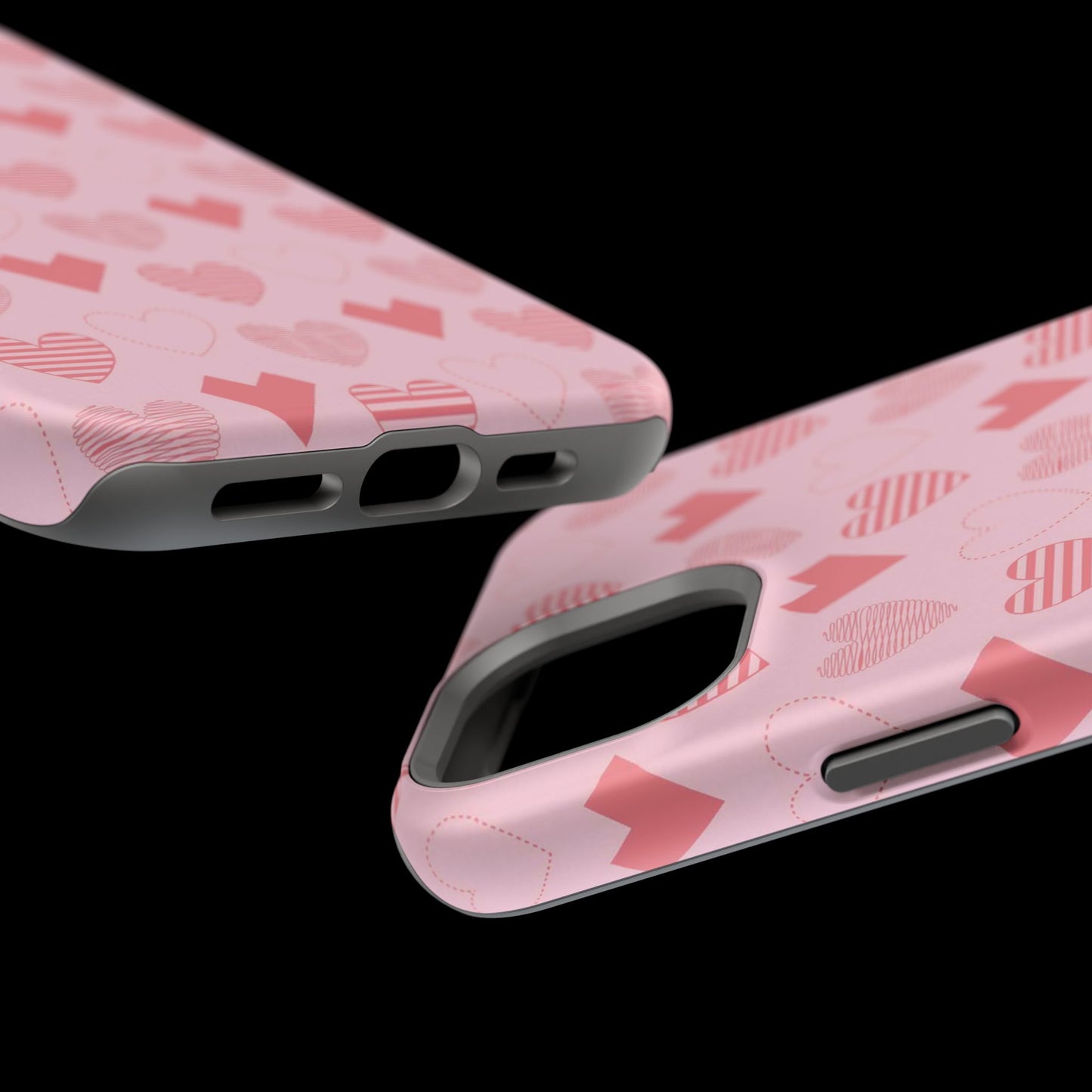 Striped Hearts MagSafe iPhone Case