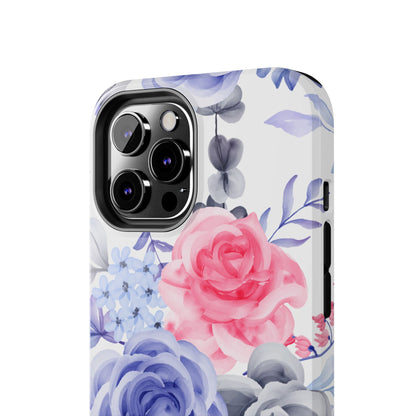 Elegant Blue Floral Watercolor Design – iPhone Case