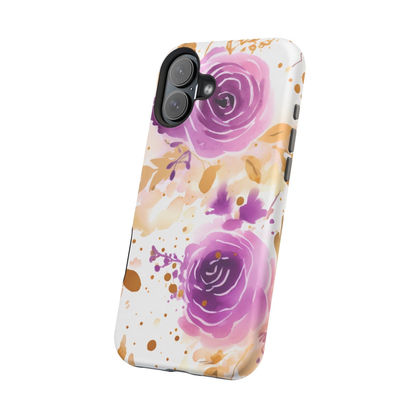 Soft Purple & Gold Floral Splash - MagSafe iPhone Series Case