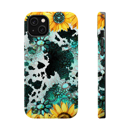 Boho Turquoise Sunflower Lace - MagSafe iPhone Series Case