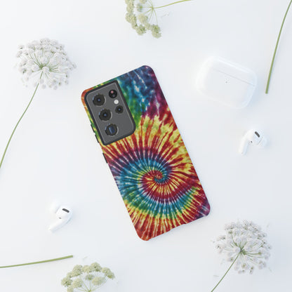 Colorful Retro Tie-Dye Samsung Galaxy Case – Spiral Rainbow Design