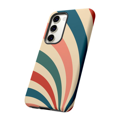 Retro Sunburst Swirl Samsung Galaxy Case – Dual-Layer Protection with Bold 70s Vibes