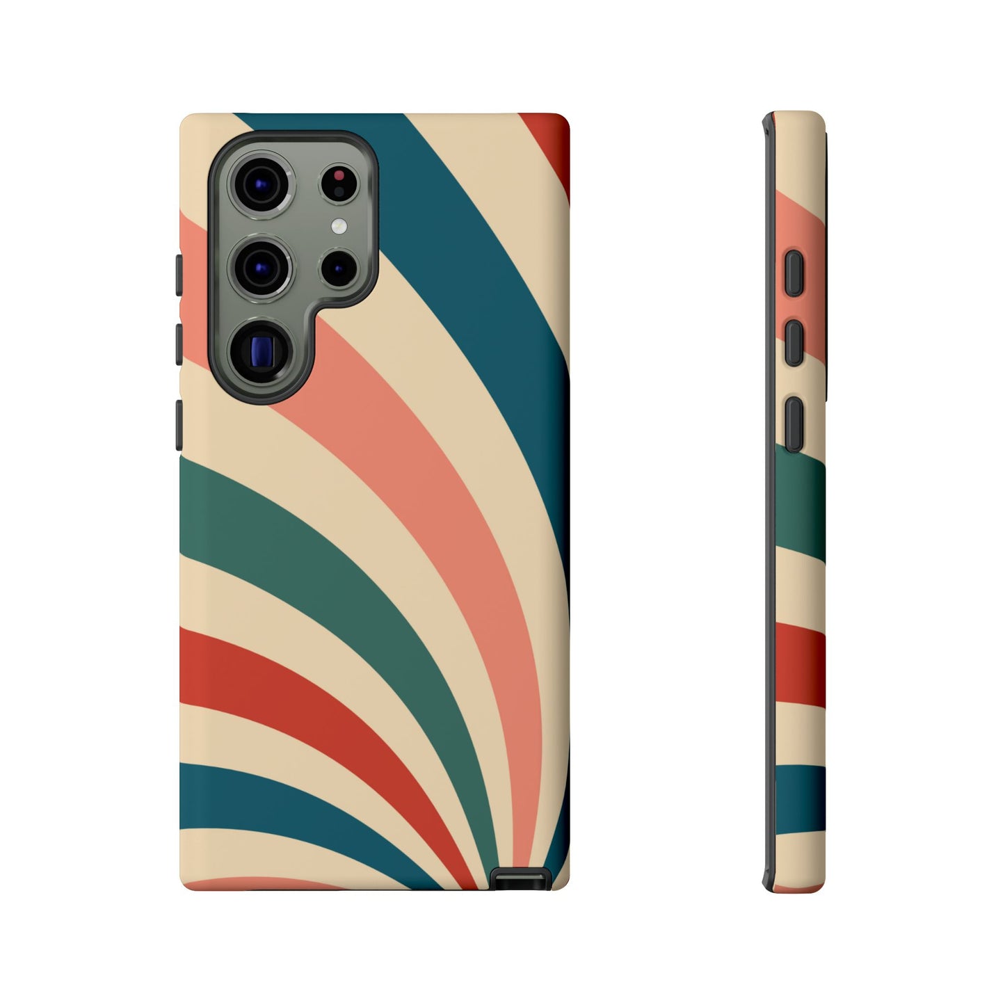 Retro Sunburst Swirl Samsung Galaxy Case – Dual-Layer Protection with Bold 70s Vibes