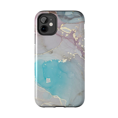 Sky Blue & Purple Marble Wave – iPhone Case with Fluid Swirl Pattern