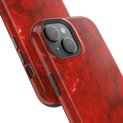 Bold Red Marble MagSafe iPhone Case – Luxe Design Meets Magnetic Precision