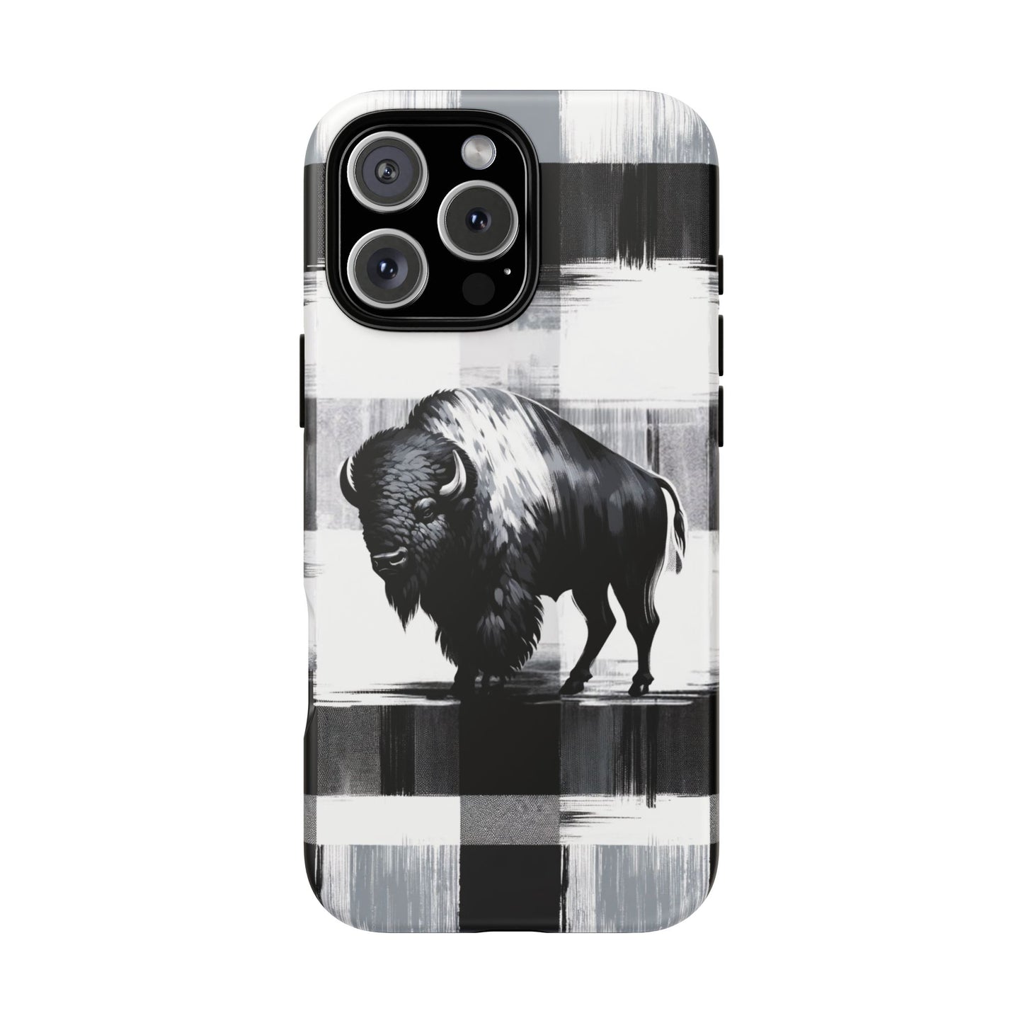 Black White Buffalo Plaid Phone Case!