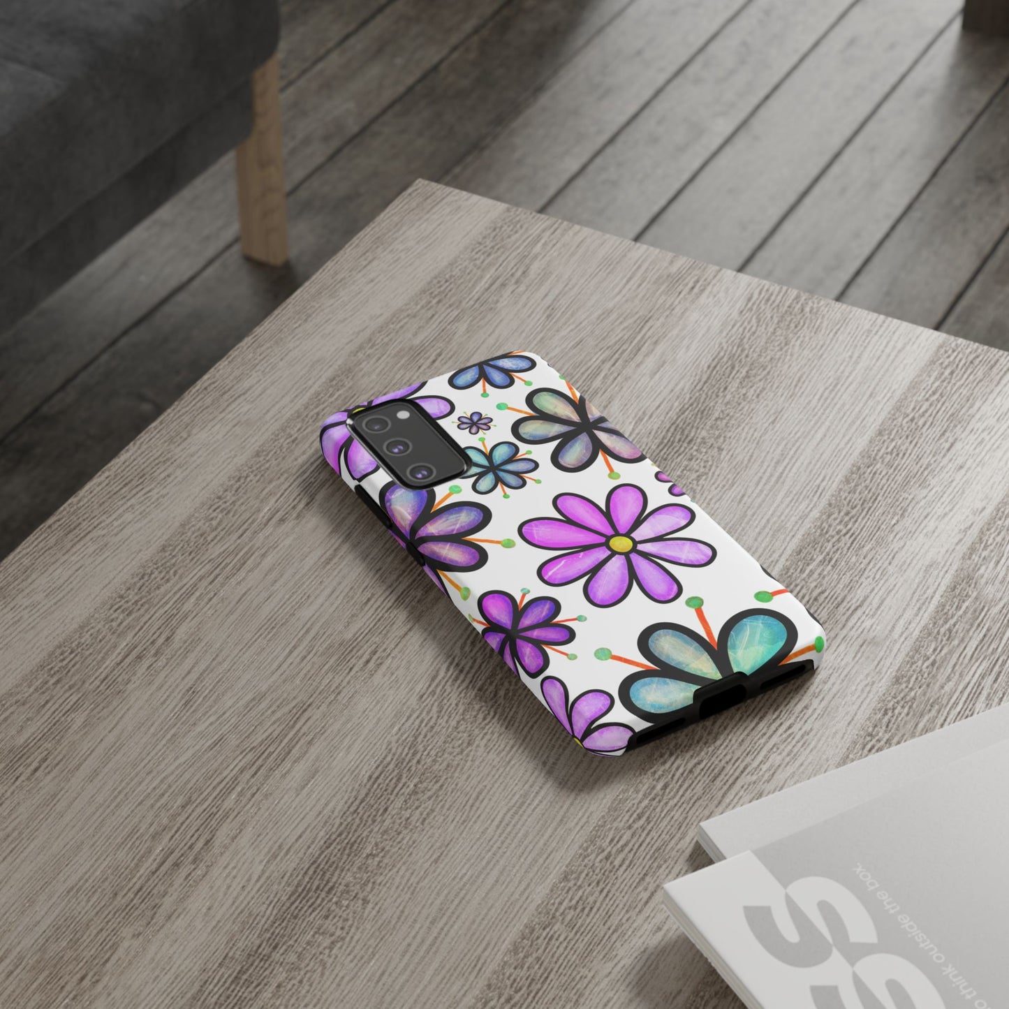 Whimsical Lavender Floral Samsung Galaxy Case – Ultra-Slim, High-Gloss Finish