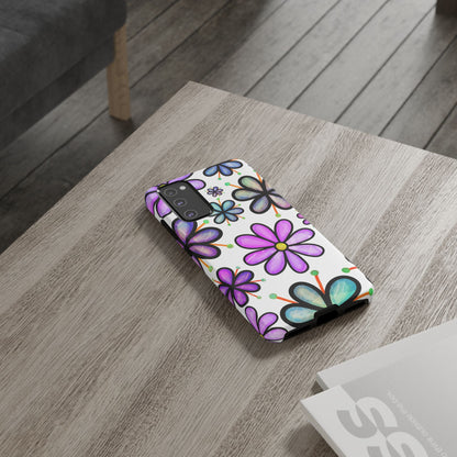 Whimsical Lavender Floral Samsung Galaxy Case – Ultra-Slim, High-Gloss Finish