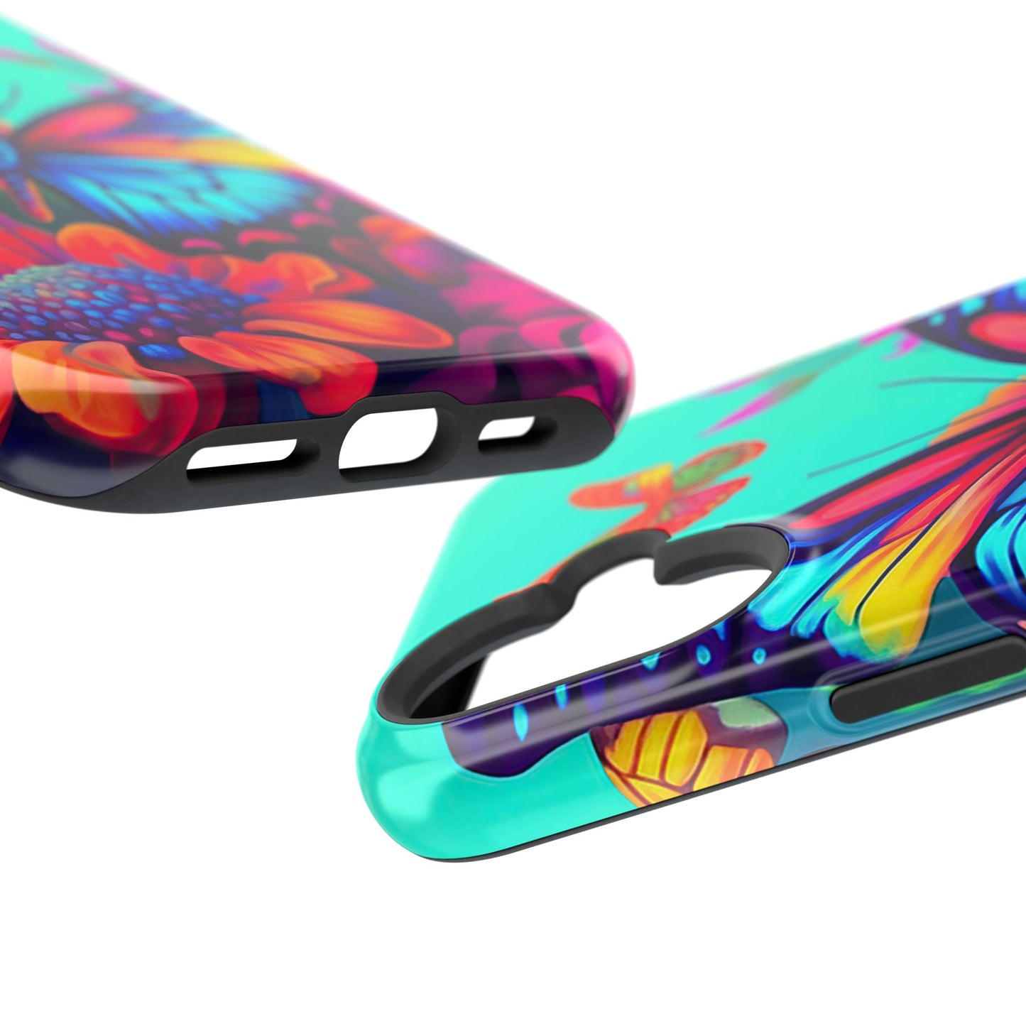 Vivid Butterfly & Floral Burst - MagSafe iPhone Case