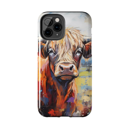 Cute Western Phone Case | Highland Cow | Robust Rocky Mountain-Inspired | Expressionism | Fresco