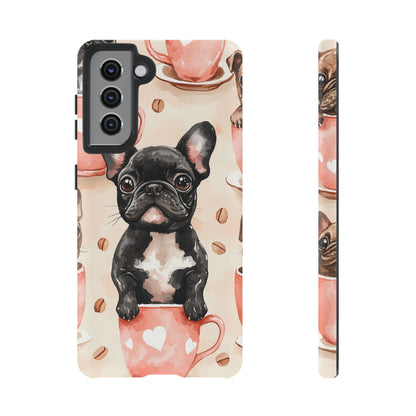 French Bulldog in Coffee Cup  Samsung Galaxy  Case – Cute Dog Art, Shockproof & Slim Design
