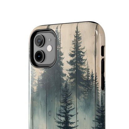 Misty Pine Forest Iphone Case - Nature-Inspired Wood Design Protective Cover