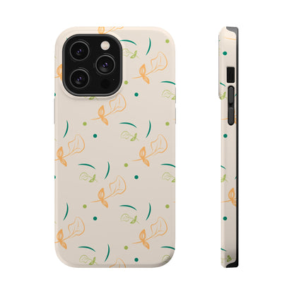 Soft Pastel Abstract Floral Tough MagSafe iPhone Case – Playful Minimalist Design with Dual-Layer Protection