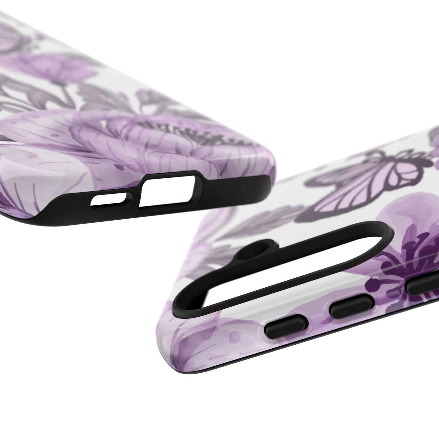 Lavender Bloom Butterfly Samsung Galaxy Case – Delicate Floral Design with Watercolor Details