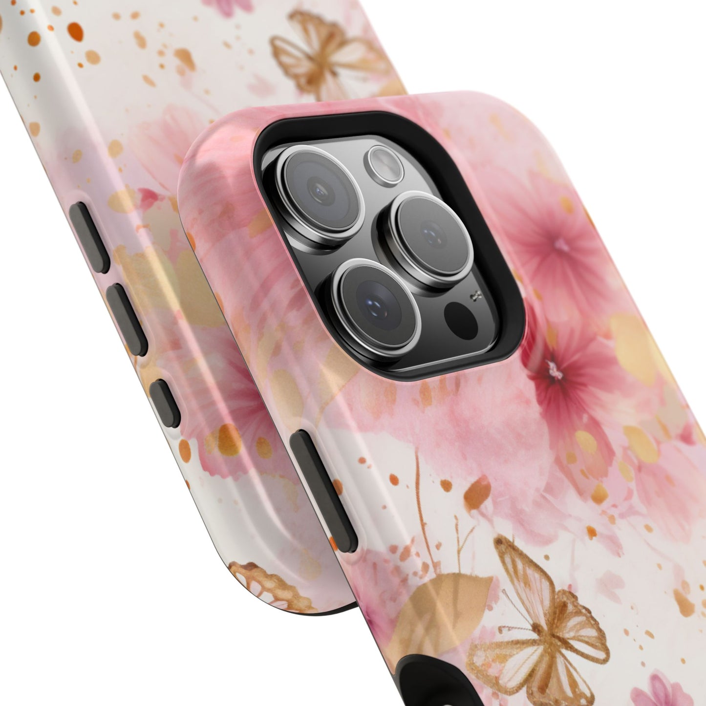 Blush Pink Floral Butterfly - MagSafe iPhone Case