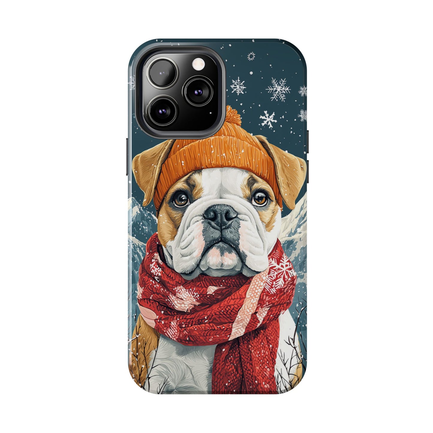 Cozy French Bulldog iPhone Case – Rustic Fireplace Protective Cover