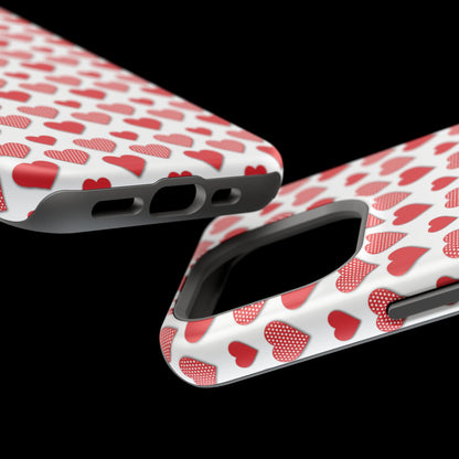 Red & Polka Dot Hearts MagSafe Case