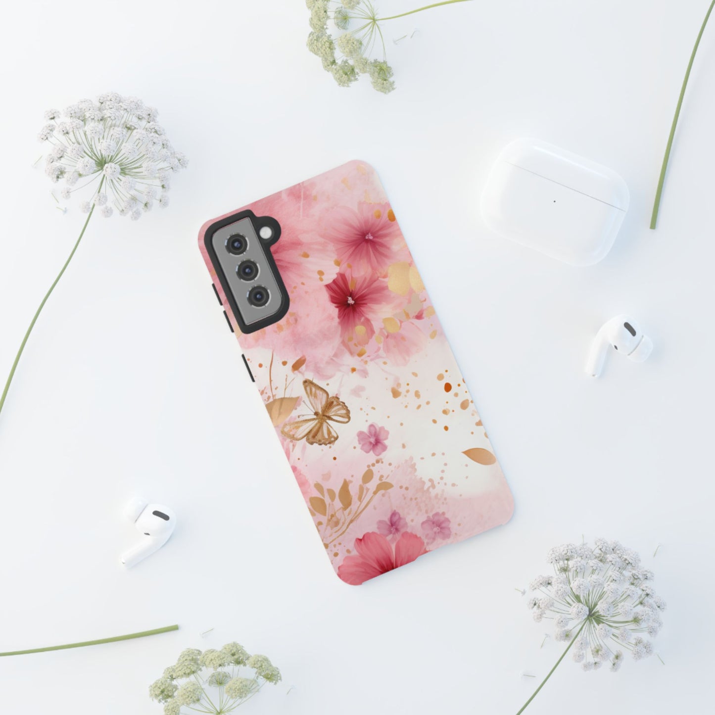 Blush Pink Floral Butterfly - Samsung Galaxy Case