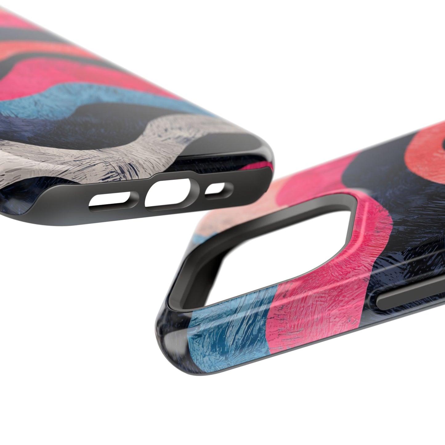 Abstract Wave Pattern MagSafe iPhone Case – Shockproof, Matte Finish, Dual-Layer Protection