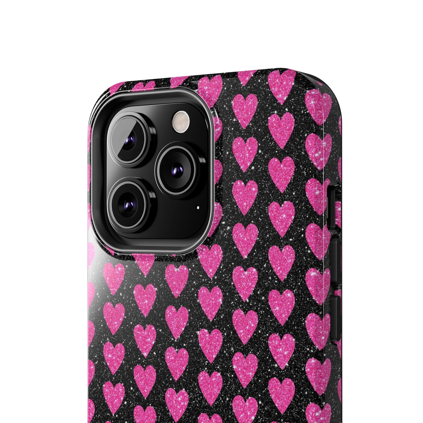 Glitter Pink Hearts iPhone Case