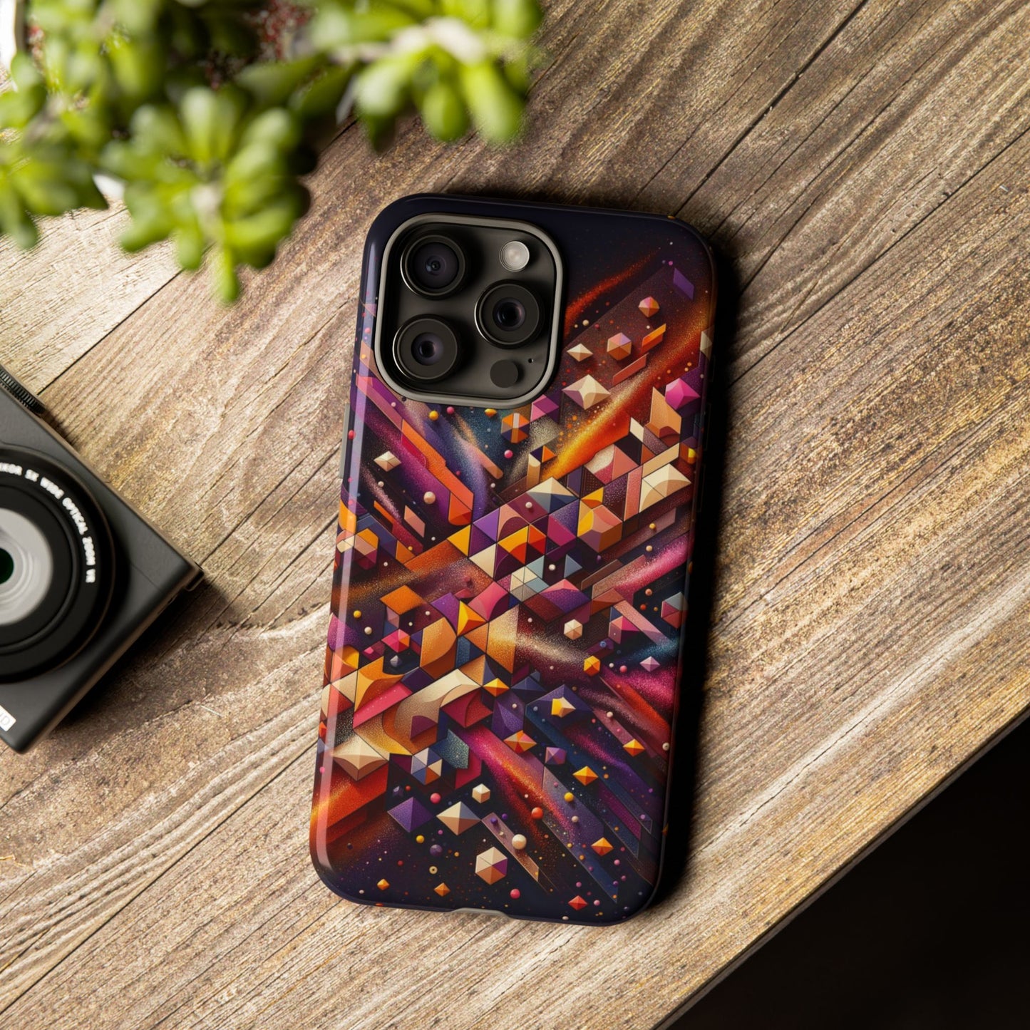 Vibrant Geometric Case | Futuristic Cosmic Art