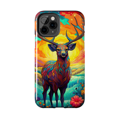 Vibrant Stag in Bloom – iPhone Case