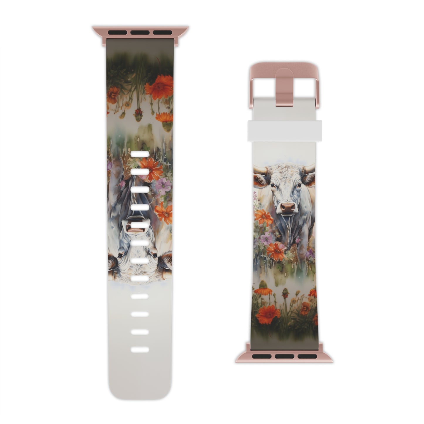 Floral Cow Apple Watch Band