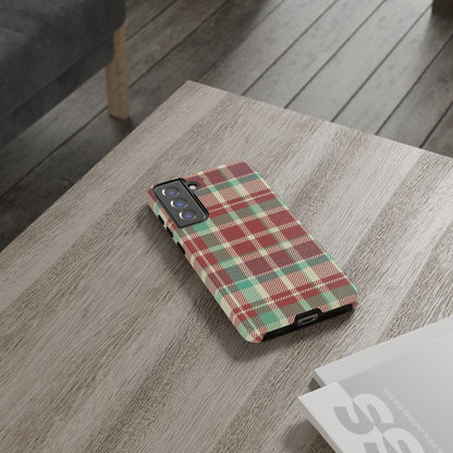 Vintage Plaid in Red & Cream – Samsung Galaxy Case with Timeless Style