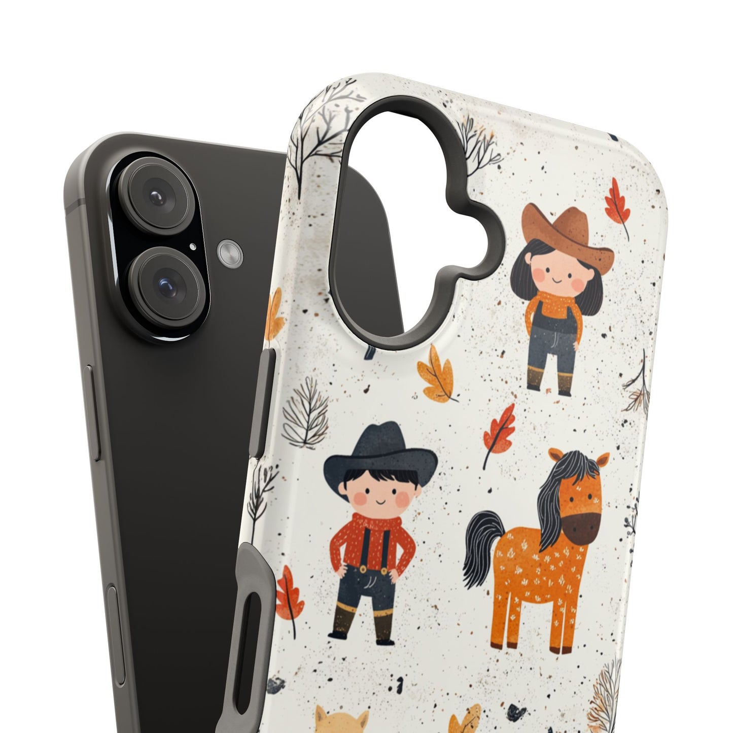 Cowboy Adventures Tough MagSafe iPhone Case – Cute Western Theme, Dual-Layer Protection