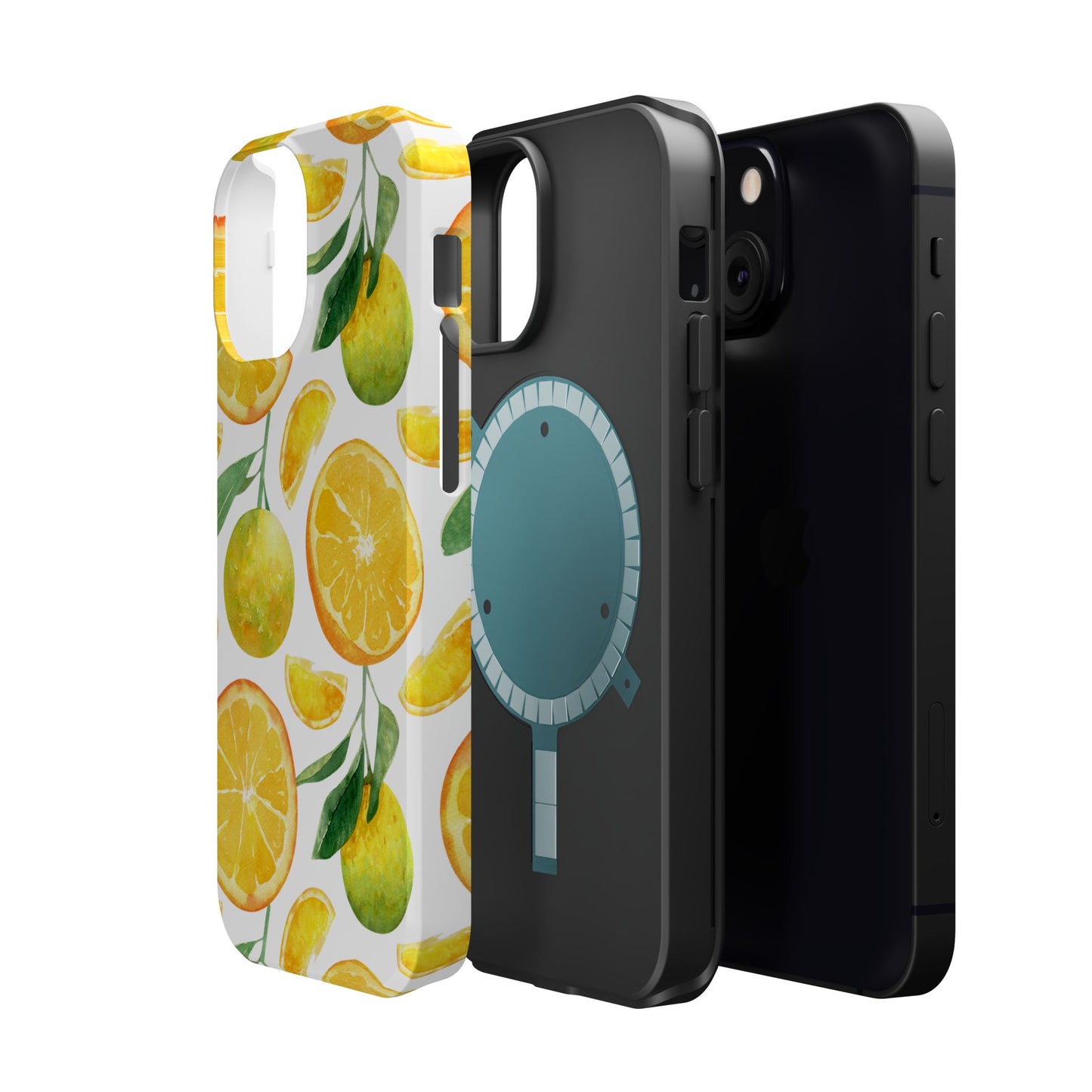 Sunny Citrus Grove Tough MagSafe iPhone Case – Watercolor Orange Design, Dual-Layer Protection