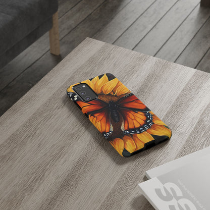 Monarch Butterfly & Sunflower Art – iPhone Case