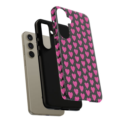 Glitter Pink Hearts Samsung Galaxy Case