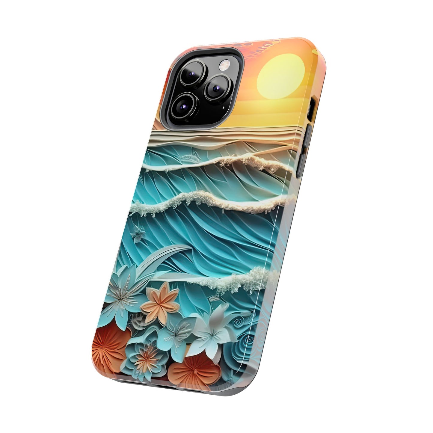 Tropical Sunset Paper Art Ocean – iPhone Series Case