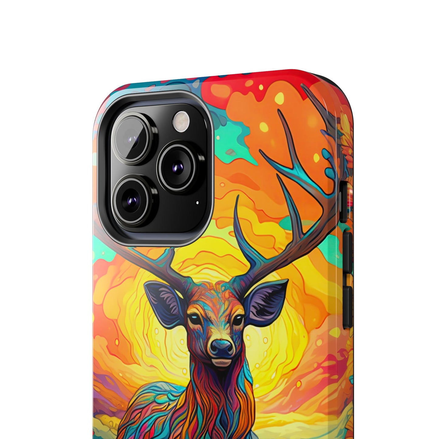 Vibrant Stag in Bloom – iPhone Case