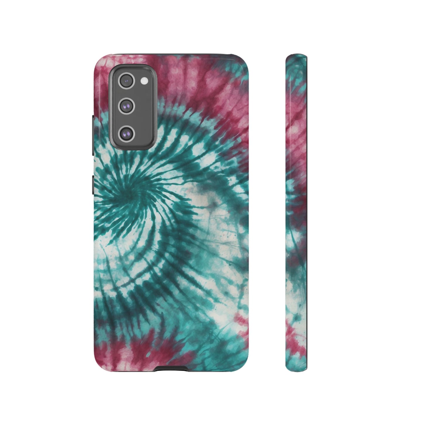 Teal and Pink Spiral Tie-Dye Samsung Galaxy Case – Boho Chic Design