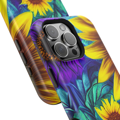 Purple & Gold Sunflower Dream - MagSafe iPhone Series Case