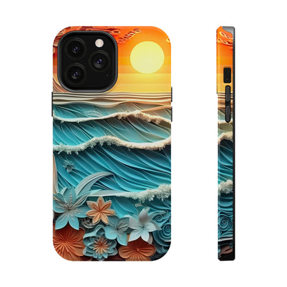 Tropical Sunset Paper Art Ocean – iPhone Series Case