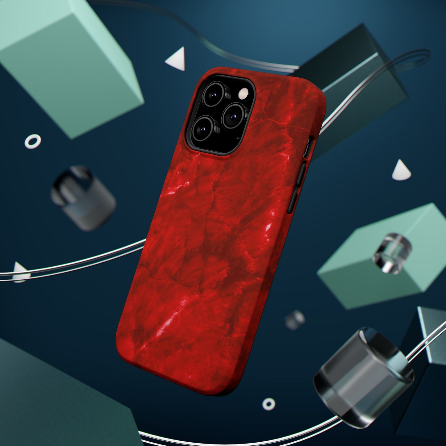 Bold Red Marble MagSafe iPhone Case – Luxe Design Meets Magnetic Precision