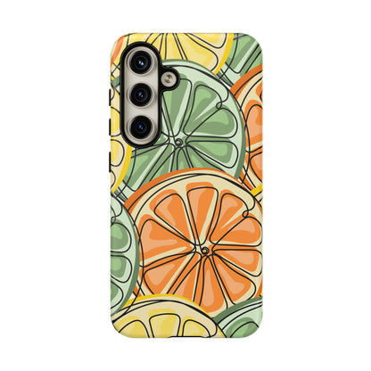 Citrus Zest Tough Samsung Galaxy Case – Bold Lime, Lemon, and Orange Design, Shockproof Protection - BOGO Cases