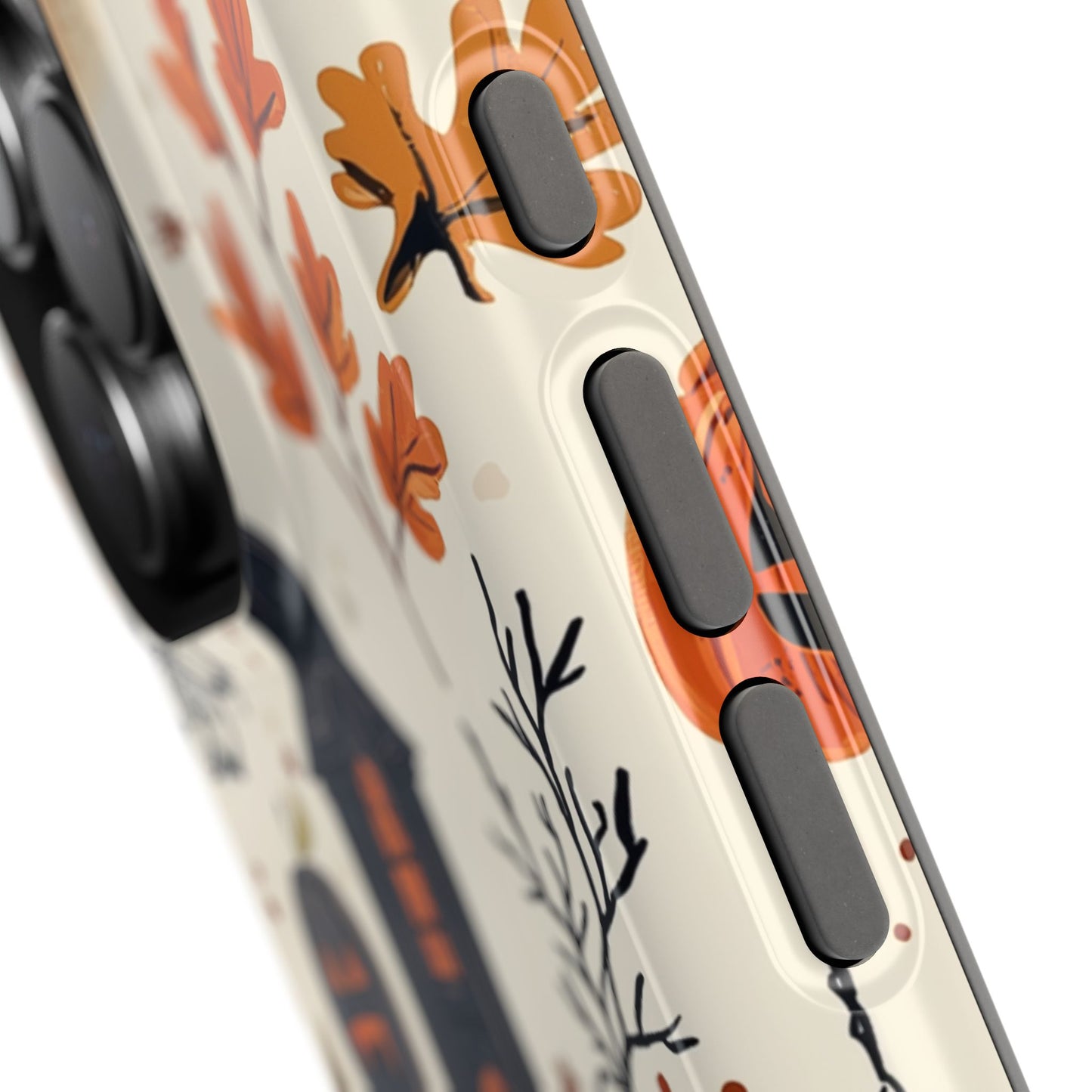 Haunted Halloween MagSafe iPhone Case – Haunted House, Bats, and Pumpkins Design