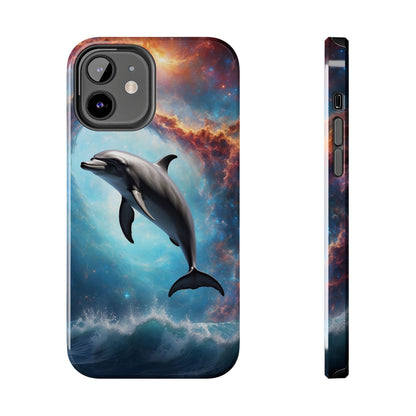 Cosmic Dolphin Space Vibes - iPhone Case