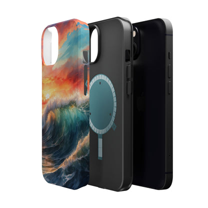 Ocean Wave Sunset MagSafe iPhone Case – Coastal Vibes Design