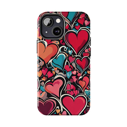 Vibrant Multicolor Heart Art – iPhone Case