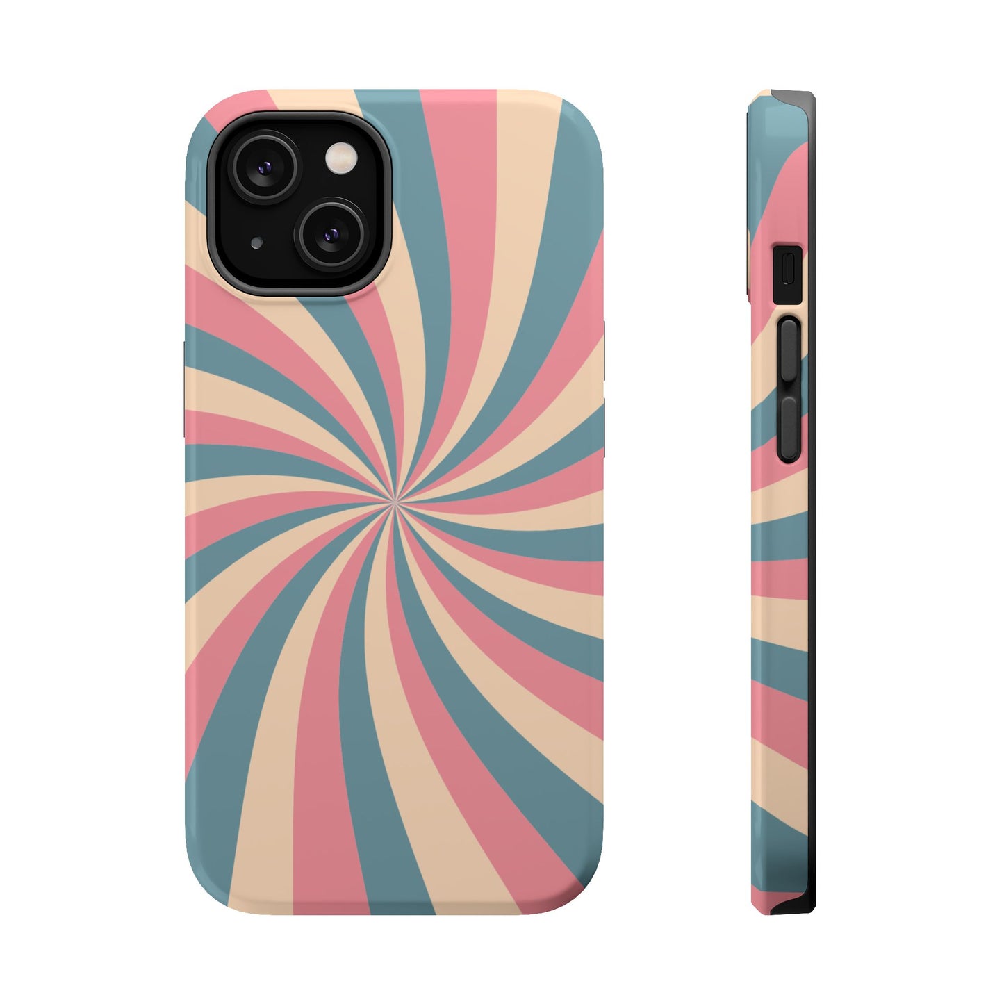 Vintage Pastel Swirl MagSafe iPhone Case – Dual-Layer Protection with 70s-Inspired Design