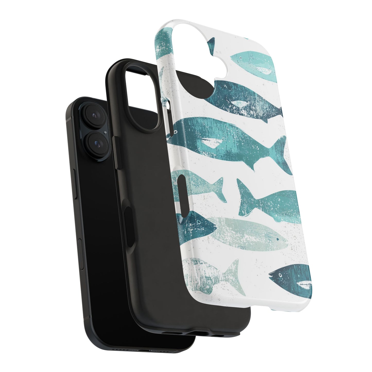 Vintage Blue Fish Print - iPhone Series Case