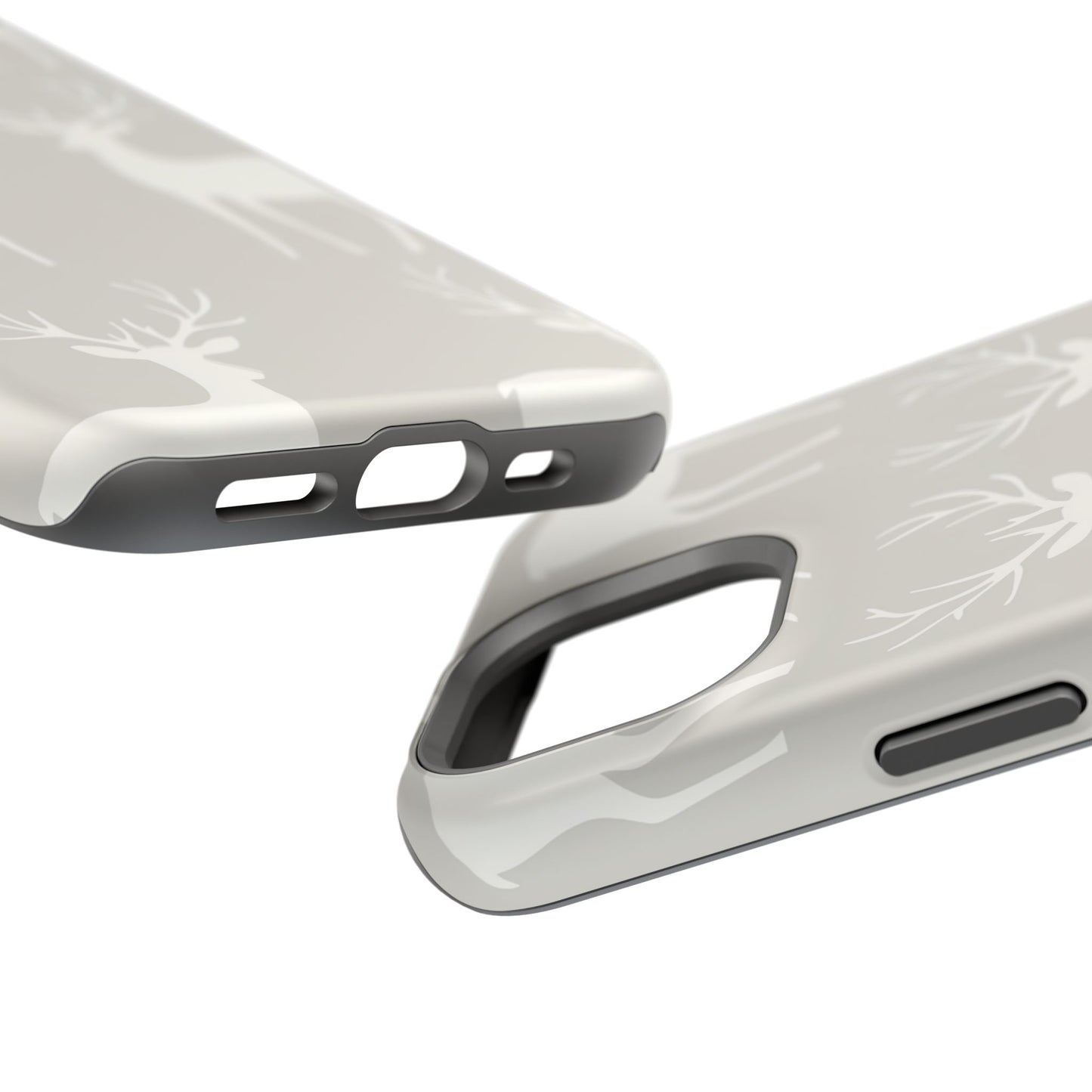 Elegant White Reindeer Pattern – MagSafe iPhone Series Case