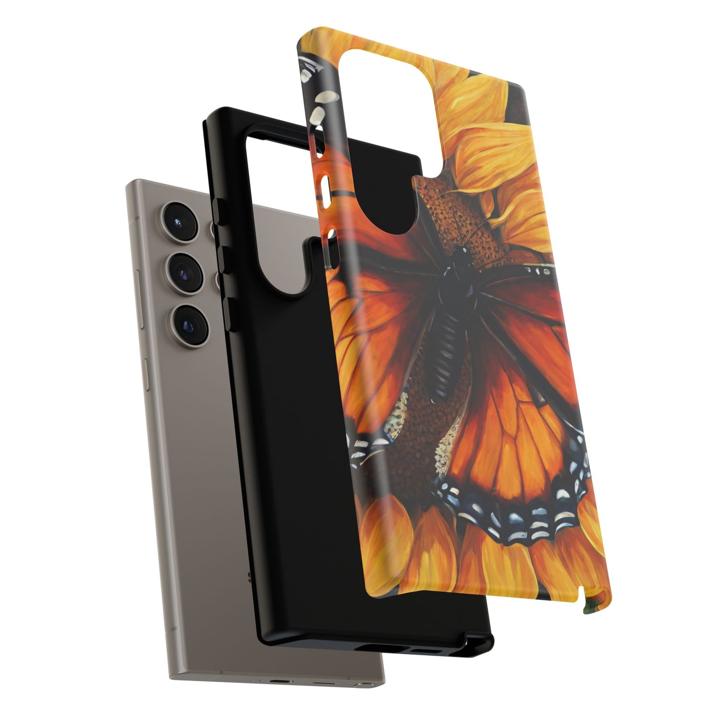 Monarch Butterfly & Sunflower Art – iPhone Case