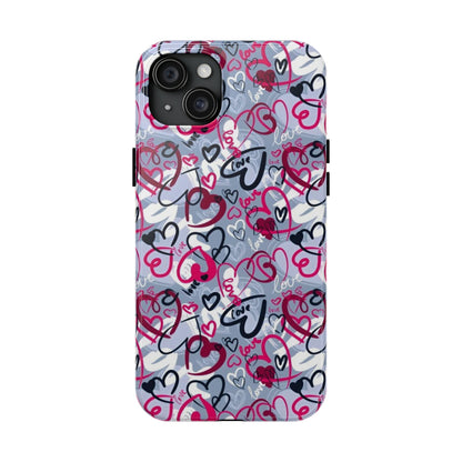 Graffiti Love Hearts iPhone Case